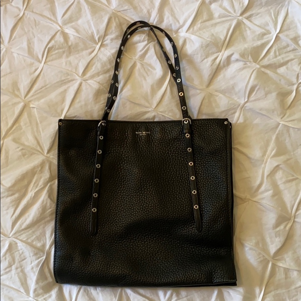 HENRI BENDEL BLACK LEATHER PURSE TOTE BAG